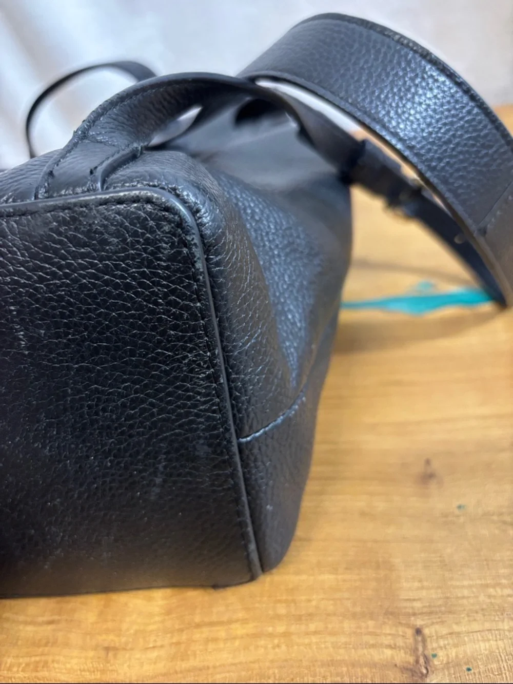 Nordstrom Minimal Black Pebbled Leather Backpack